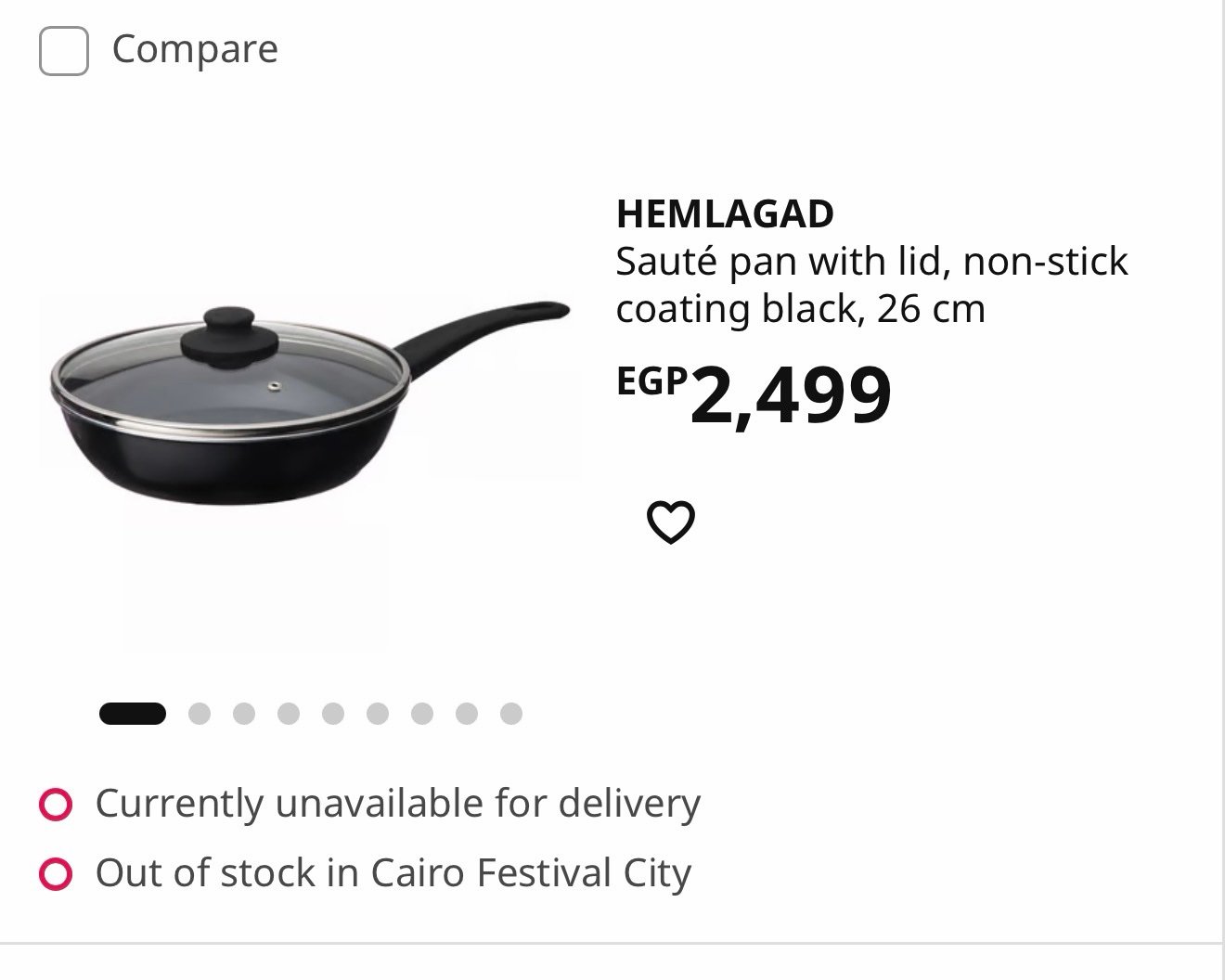 ✨HEMLAGAD
Sauteed frying pan with lid,
black..Size 26 cm - Image 4