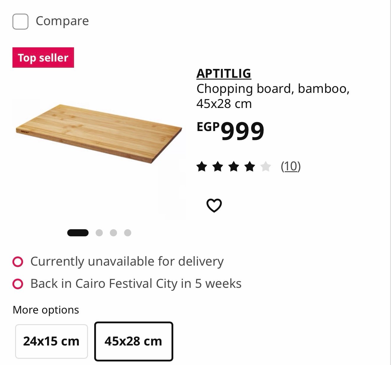 ✨APTITLIG
Chopping board, bamboo,
size 45x28 cm - Image 2
