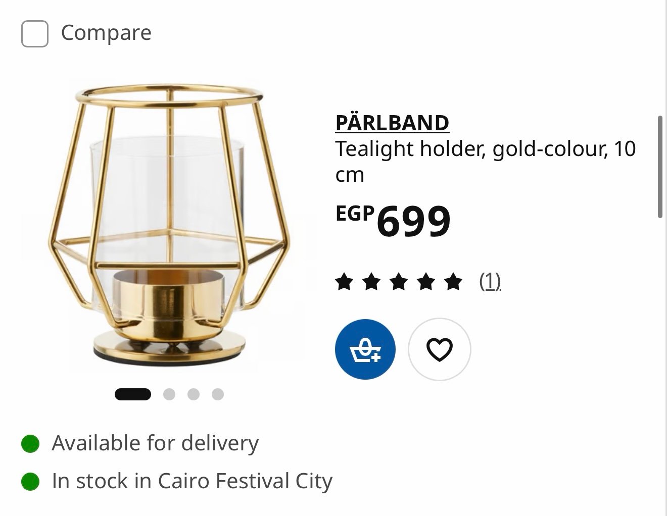 ✨PÄRLBAND
Tealight holder, 10 cm - Image 6