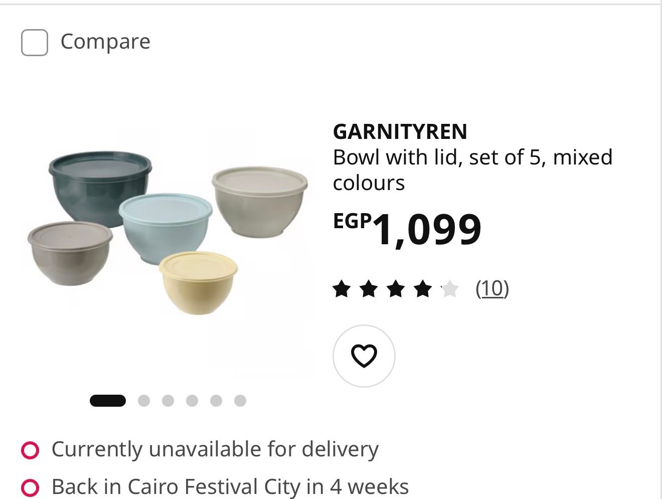 ✨GARNITYREN
Bowl with lid, set of 5, mixed colours - Image 6