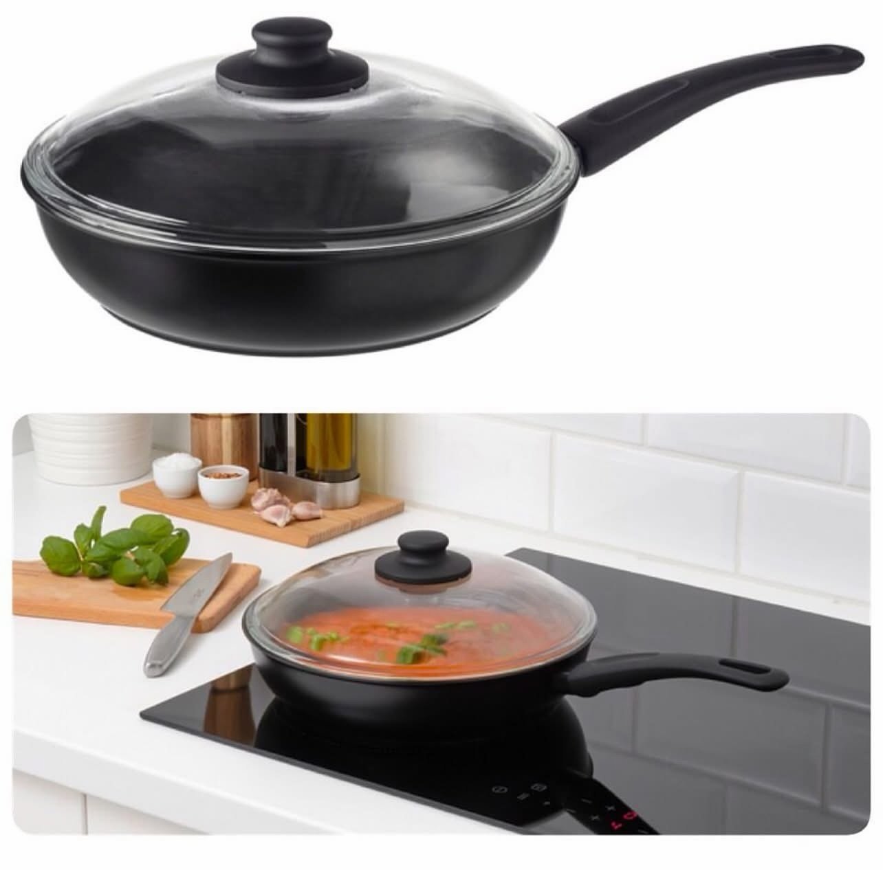 ✨HEMLAGAD
Sauteed frying pan with lid,
black..Size 26 cm - Image 3