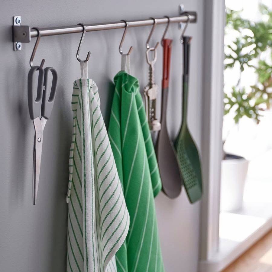 ✨RINNIG
Tea towel, green/blue striped, 45x60 cm - Image 5