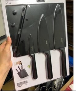✨JÄMFÖRA
Knife block with 3 knives, black