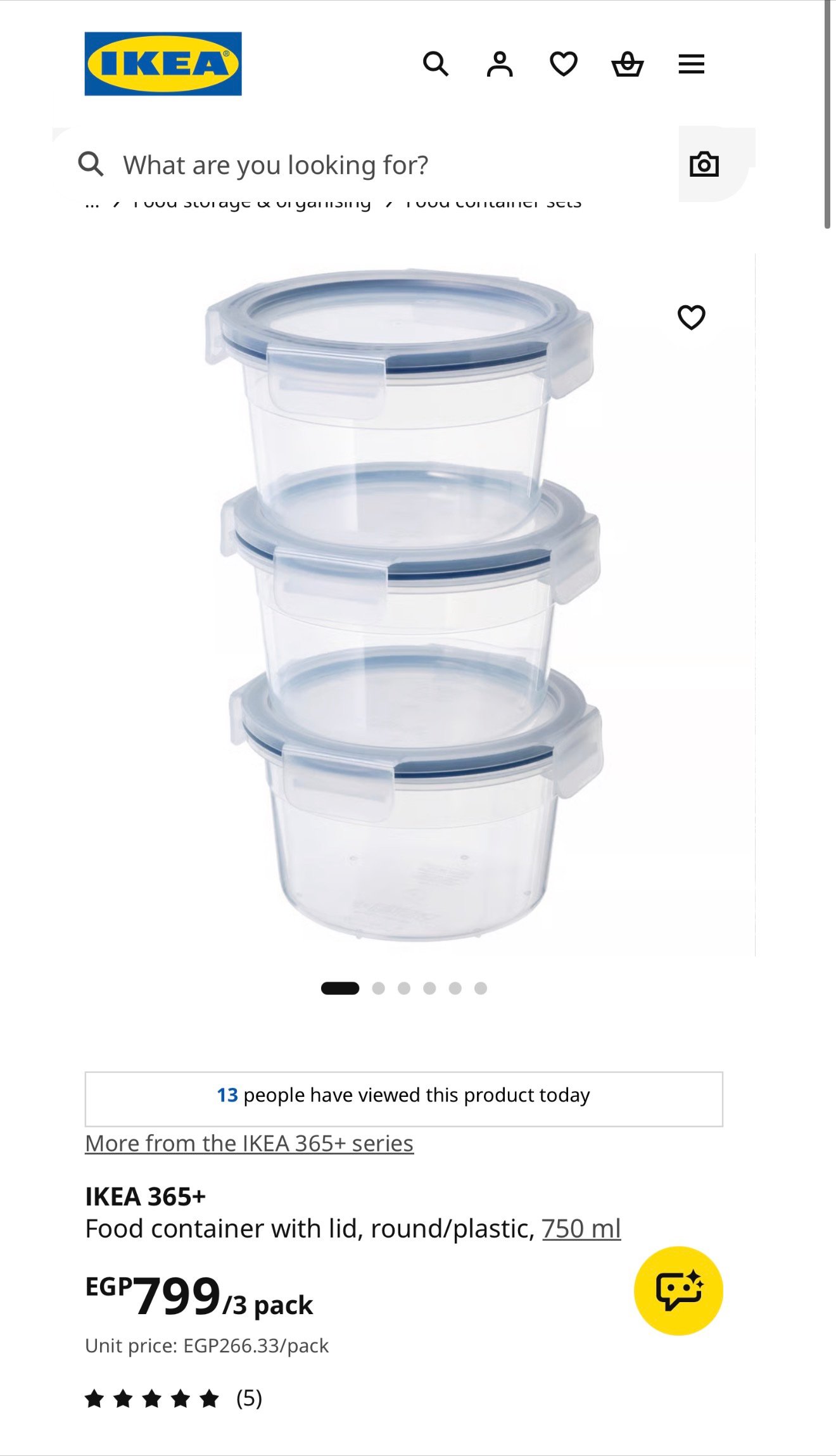 ✨IKEA 365+
Food container with lid, round/plastic, 750 m - Image 5
