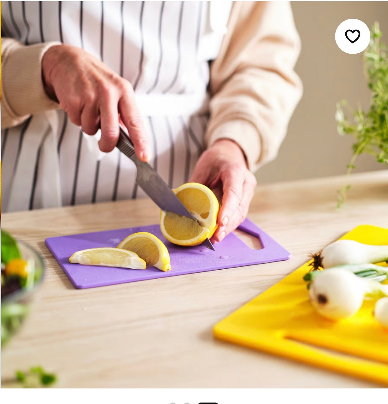 ✨BERGTUNGA
Chopping board, set of 2, bright yellow/lilac - Image 2