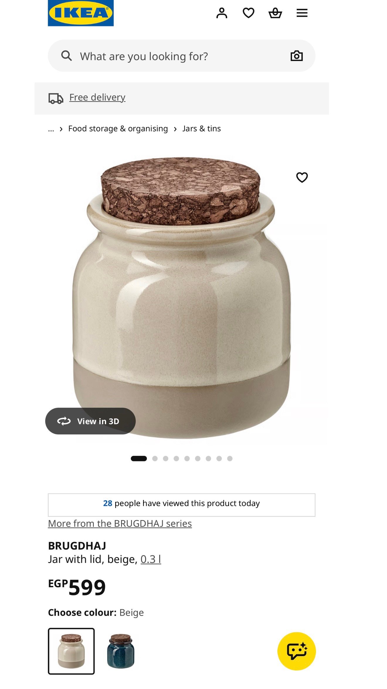 ✨BRUGDHAJ
Jar with lid, beige, 0.3 l - Image 6