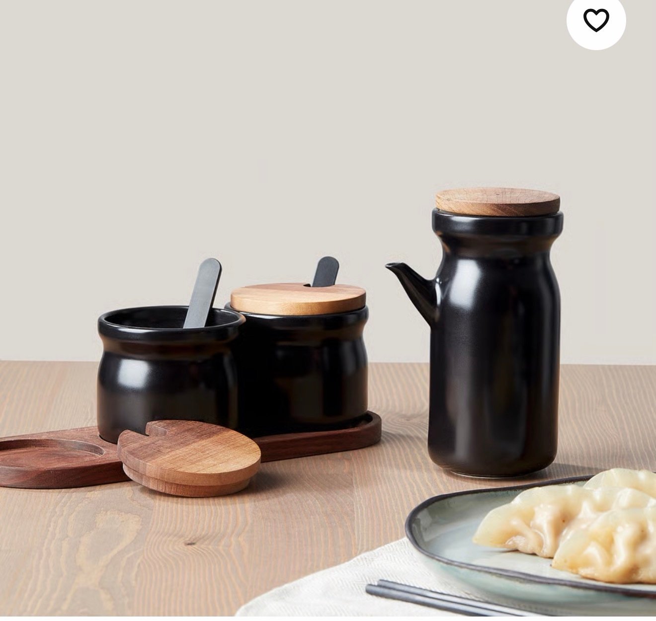 ✨HULDHET
Spice jar with tray, set of 3, ceramic/black - Image 5