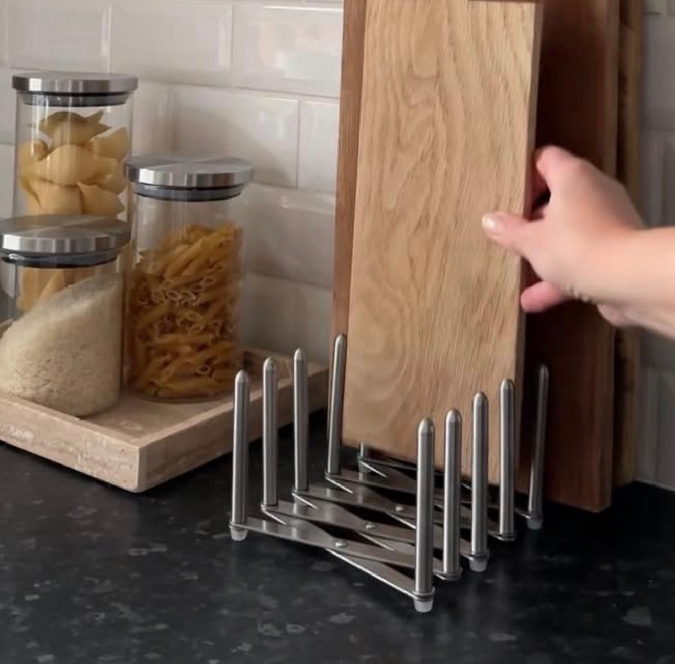✨VARIERA
Pot lid organiser, stainless steel