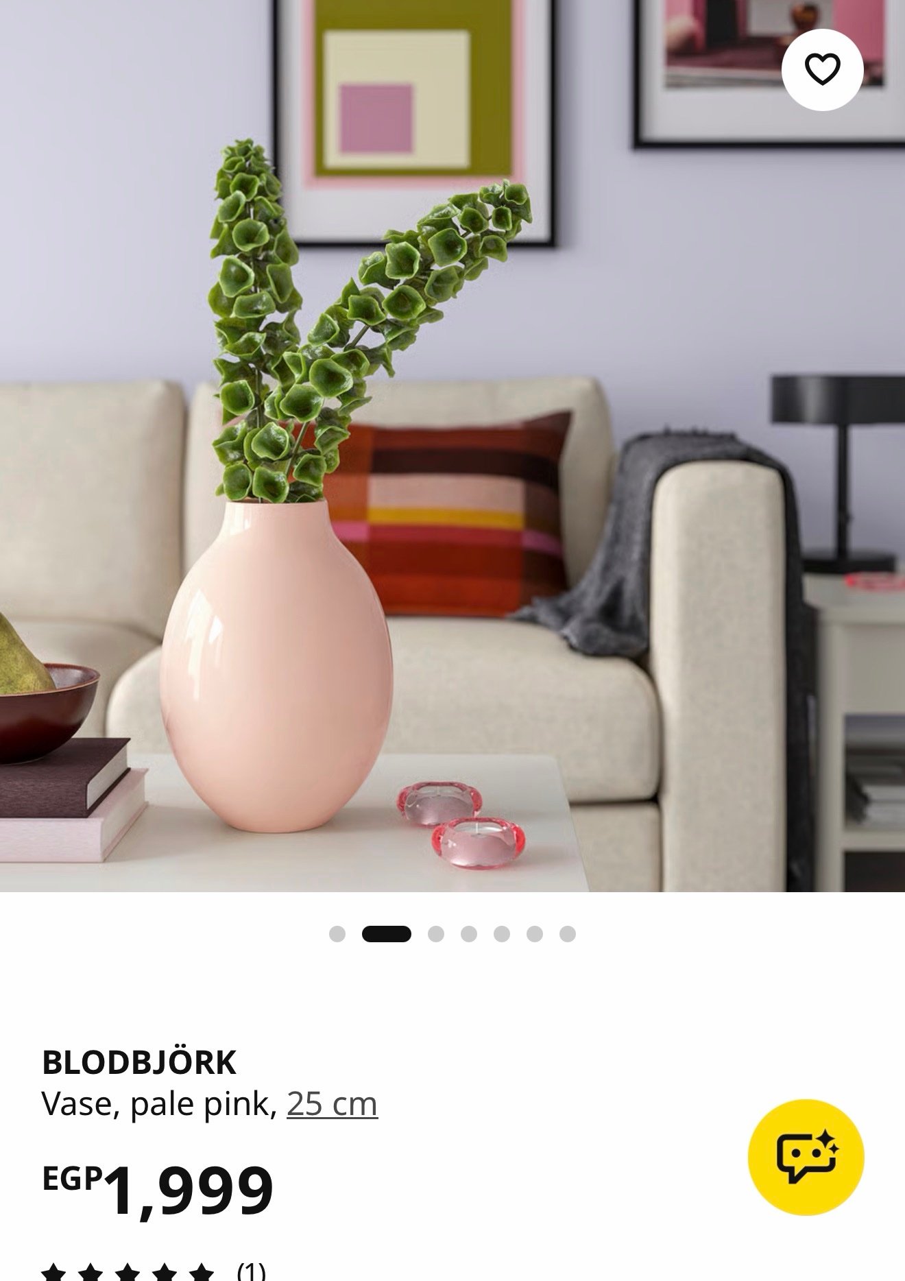 ✨BLODBJÖRK
Vase, pale pink, 25 cm - Image 2
