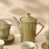Tea set 💛 13-Piece Porcelain Cup and Saucer Set with Teapot – Floral Print