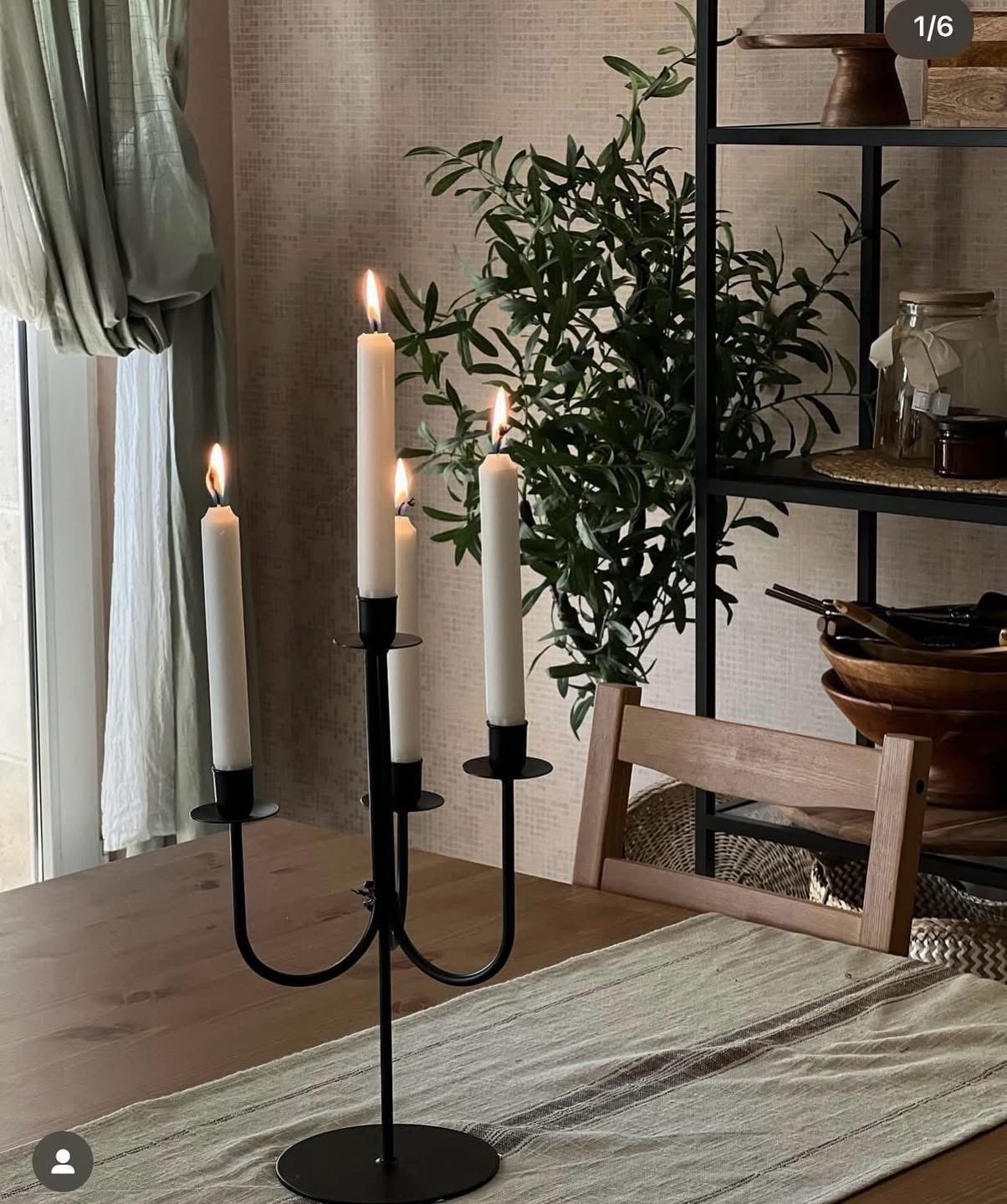 ✨HÖSTAGILLE
Candelabra, black, 37 cm