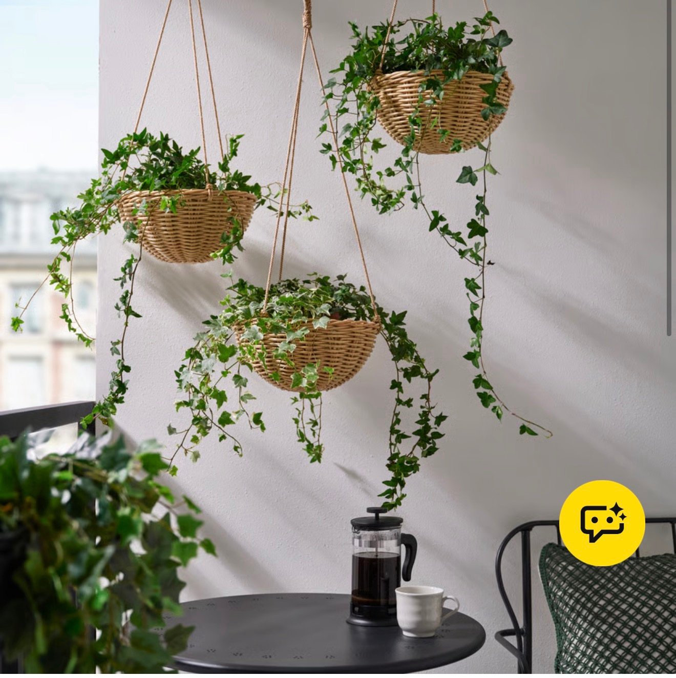 ✨FLODBJÖRK
Hanging planter, in/outdoor light grey-brown, 27 cm