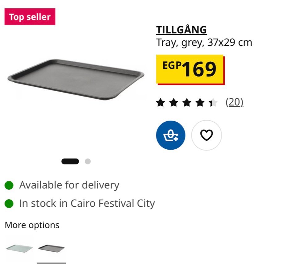 ✨ TILLGÅNG
Tray, grey, 37x29 cm - Image 6