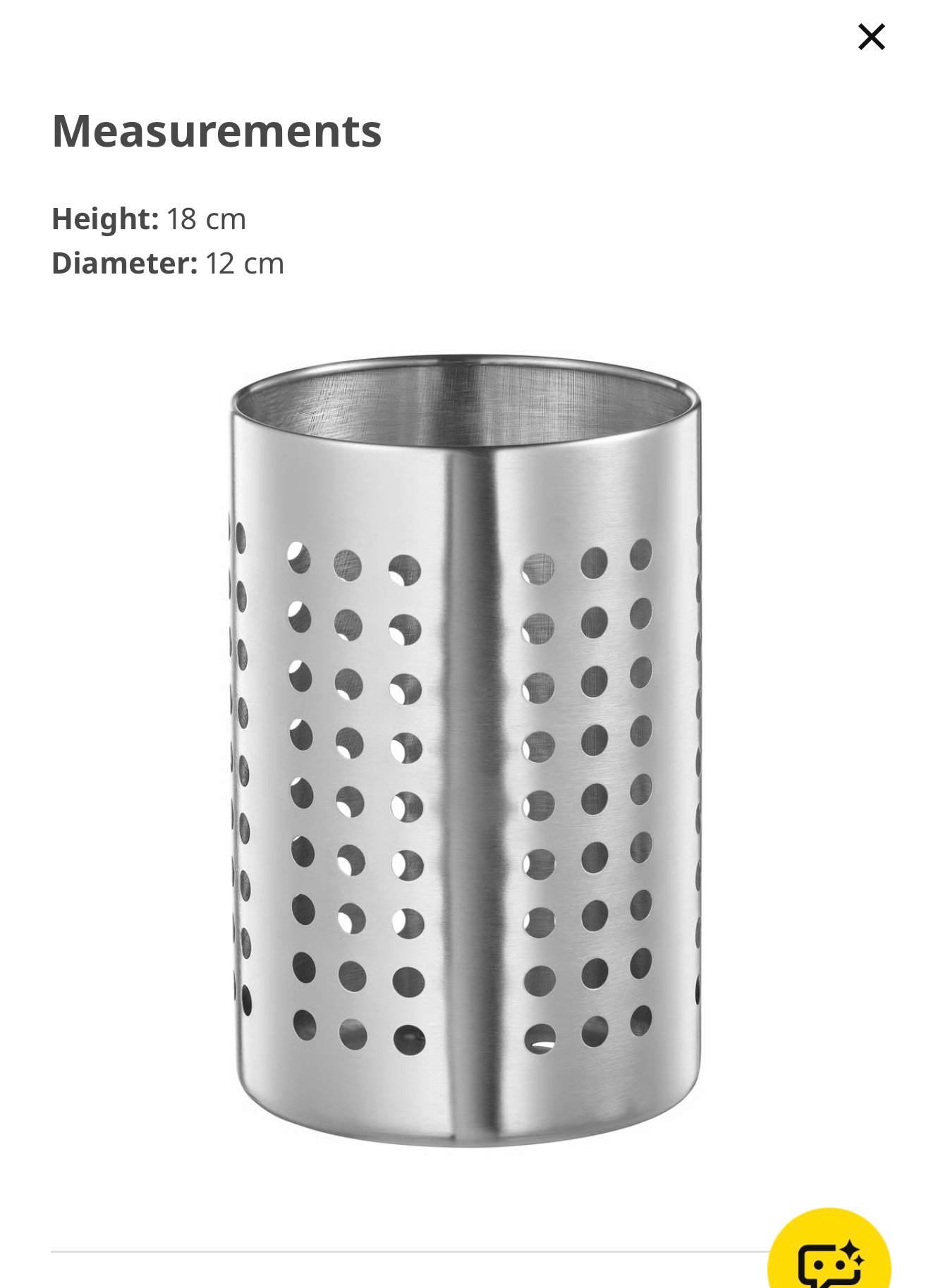 ✨ORDNING
Kitchen utensil rack, stainless steel, 18 cm - Image 4