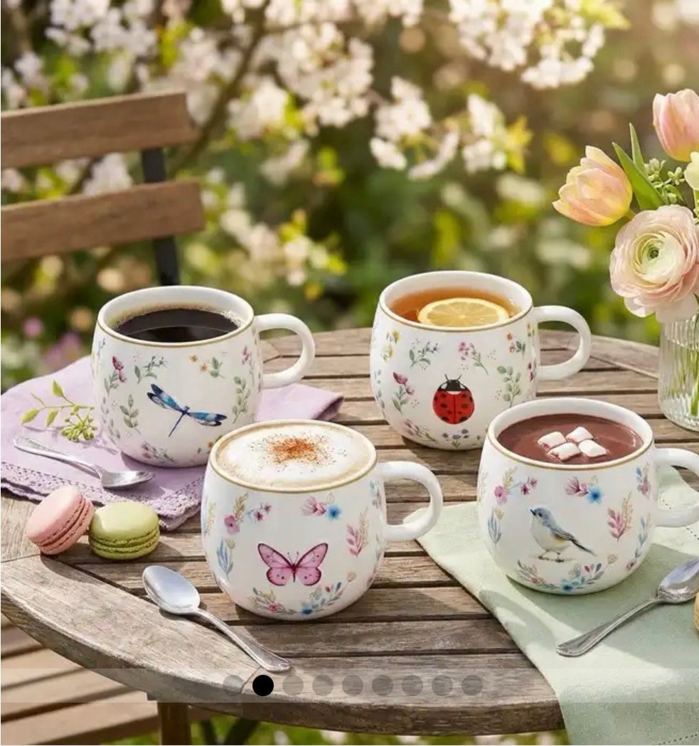 ✨Porcelain tea/coffee mug Fancy Garden 400ml, Easy Life 💕 - Image 3