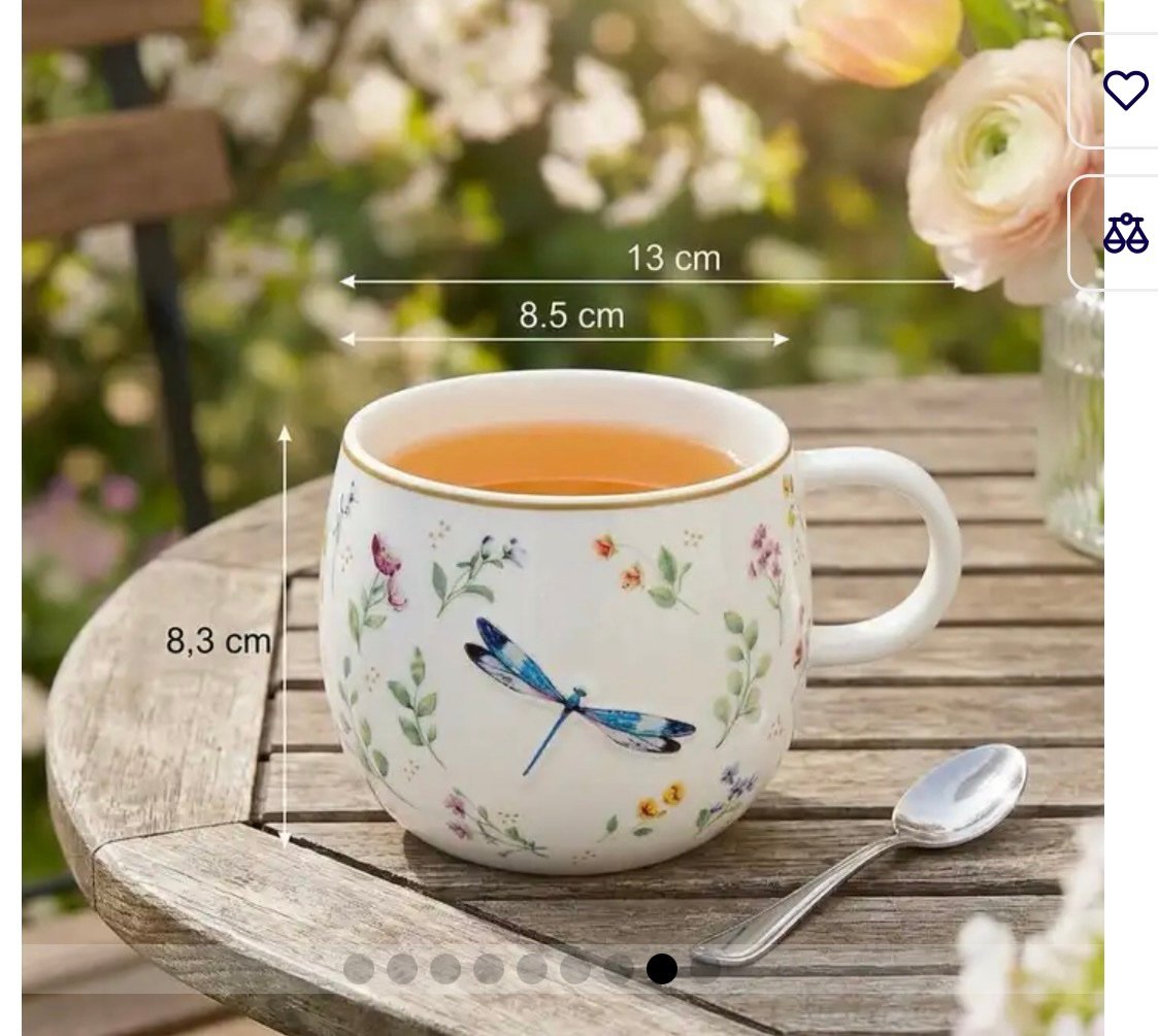 ✨Porcelain tea/coffee mug Fancy Garden 400ml, Easy Life 💕 - Image 8