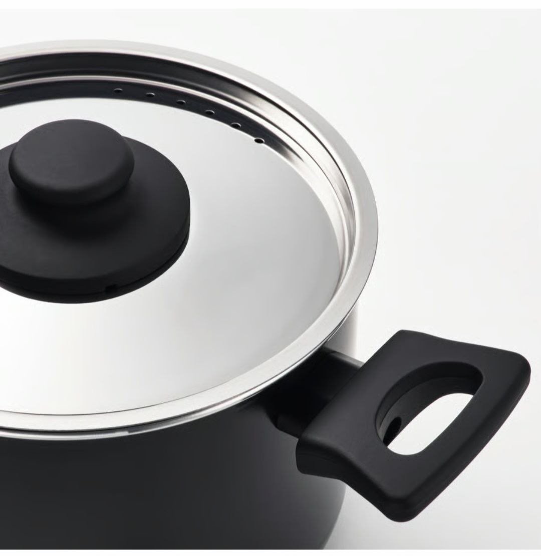 ✨HEMLAGAD
Pot with lid, non-stick coating black, 3 l - Image 5