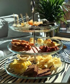 ✨KVITTERA
Serving stand, three tiers, clear glass/stainless steel