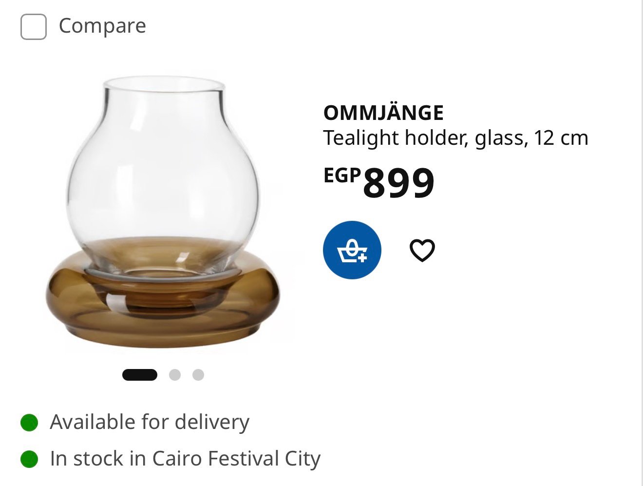 ✨OMMJÄNGE
Tealight holder, glass, 12 cm - Image 3