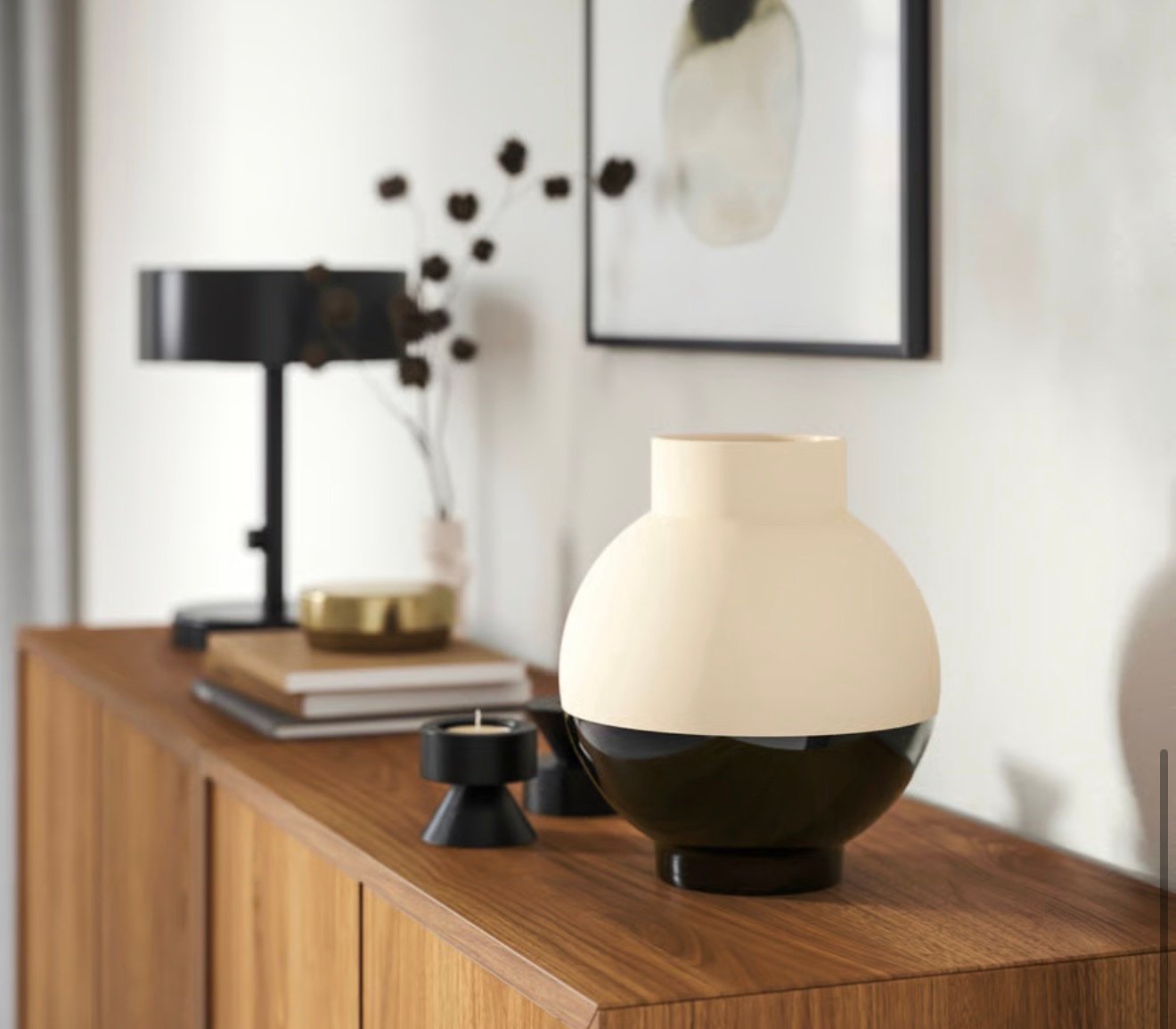 ✨GLANSGRAN
Vase, beige/black, 23 cm - Image 4