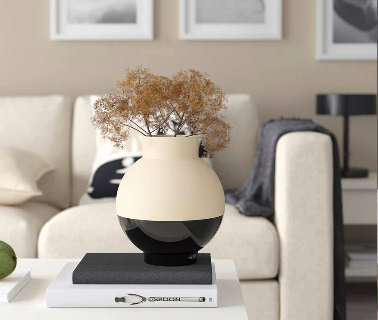 ✨GLANSGRAN
Vase, beige/black, 23 cm - Image 5