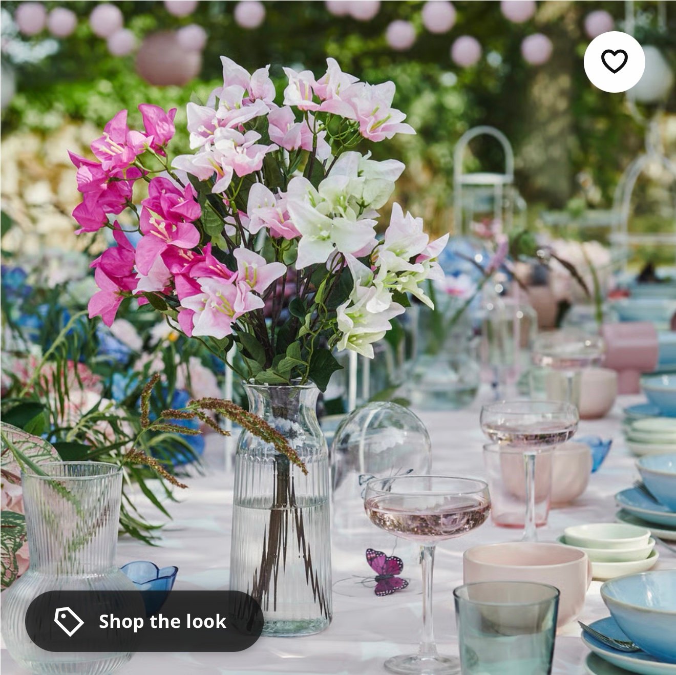 ✨SMYCKA
Artificial bouquet, in/outdoor/Bouganvilla mixed colours, 52 cm