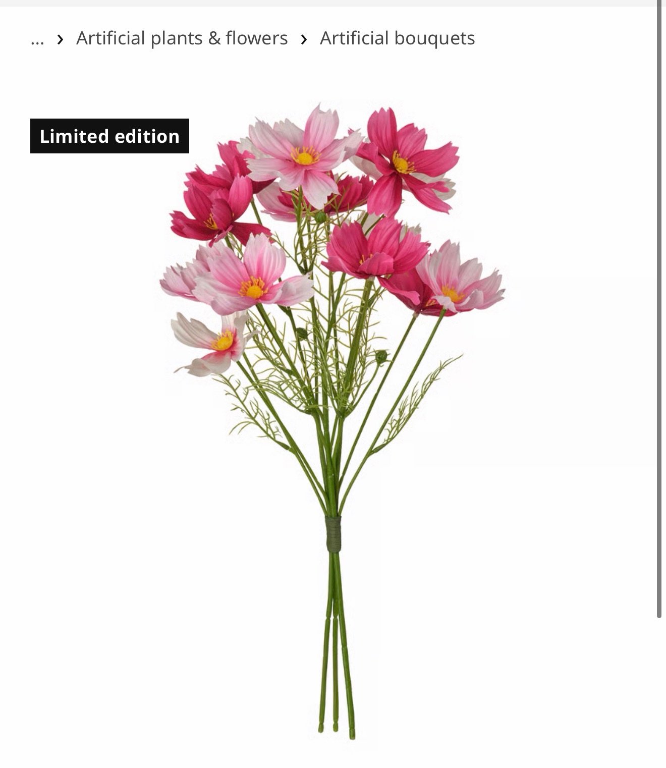 ✨SMYCKA
Artificial bouquet, in/outdoor/cosmos pink, 50 cm - Image 2