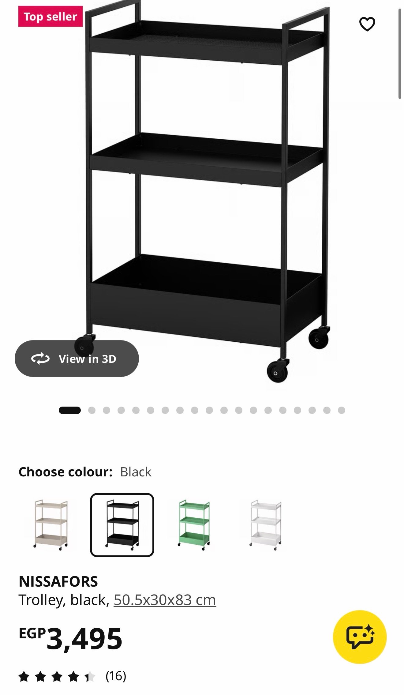 ✨NISSAFORS
Trolley, black, 50.5x30x83 cm - Image 9