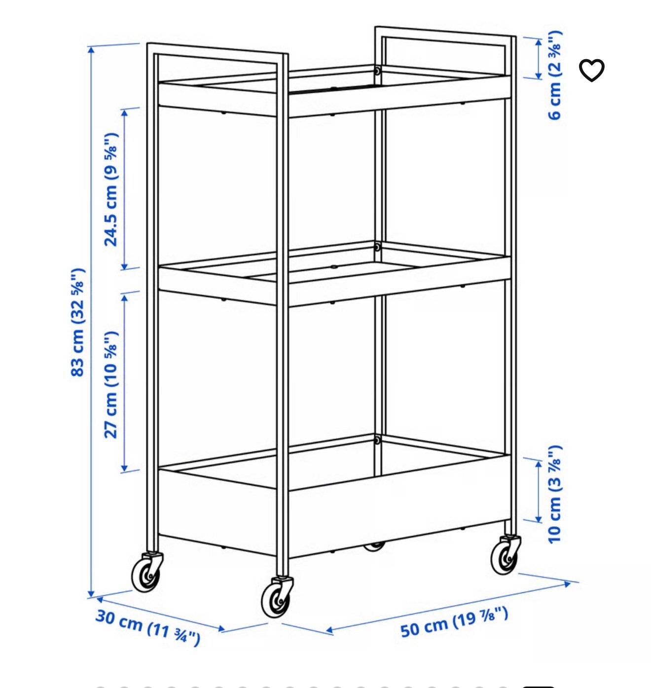 ✨NISSAFORS
Trolley, black, 50.5x30x83 cm - Image 6