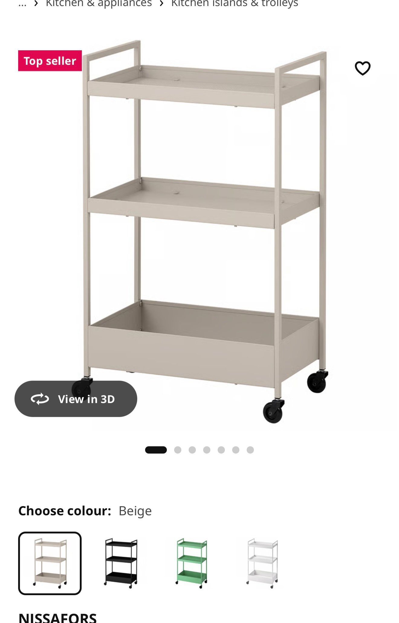 ✨NISSAFORS
Trolley, beige, 50.5x30x83 cm - Image 5