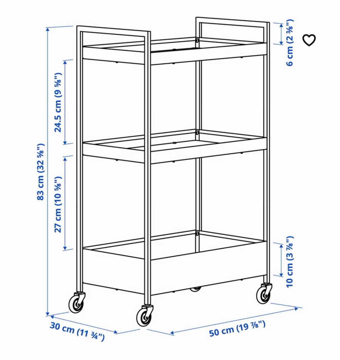✨NISSAFORS
Trolley, beige, 50.5x30x83 cm - Image 9