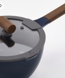 Alternative view of ✨KLIPPFISK
Saucepan with lid, non-stick coating glass/wood black-blue, 2.3 l