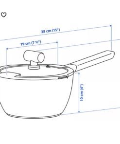 ✨KLIPPFISK
Saucepan with lid, non-stick coating glass/wood black-blue, 2.3 l - Image 5